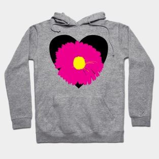 Black Heart Pink Flower T-Shirt/Tees Hoodie